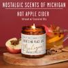 Michigan Gifts, Michigan Decor for Home - 'There's No Place Like Michigan Candle, w/Hot Apple Cider I Michigan Souvenirs I Michigan State Gifts I 9oz Jar, 50Hr Burn, USA Made view 2