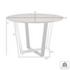 Armen Living Joana 48" Round Dining Table in Gold Stainless Steel and Black Iron Base with Walnut Tabletop view 3