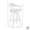 Armen Living Justin Modern Farmhouse 30" Seat Height Swivel Bar Stool with Taupe Fabric and Gold Brushed Stainless Steel Legs for Kitchen Island Counter view 3