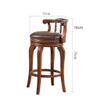 JOYNOW Bancos para Barra Solid Wood Leather Bar Stool with Rotatable High Stool Leisure Coffee Bar Stool Home Kitchen Living Room Office Chair High Top Bar Stools(76cm) view 3