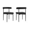 Armen Living Shannon Dining Chair with Matte Black Iron and Black Fabric - Set of 2 view 1