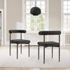 Armen Living Shannon Dining Chair with Matte Black Iron and Black Fabric - Set of 2 view 2