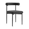 Armen Living Shannon Dining Chair with Matte Black Iron and Black Fabric - Set of 2 view 4