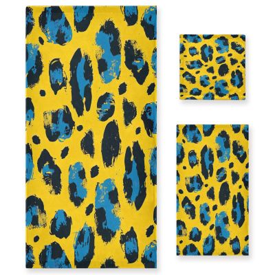 Haskirky Beautiful Leopard Print Texture 3 Piece Towel Set,Absorbent Soft Bath Towel Quick Dry Light Weight Hand and Washcloth Set for Gym Bathing Home Shower