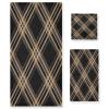 Haskirky Brown Buffalo Plaid 3 Piece Towel Set,Absorbent Soft Bath Towel Quick Dry Light Weight Hand and Washcloth Set for Gym Bathing Home Shower view 1