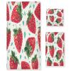 Haskirky Cute Strawberry 3 Piece Towel Set,Absorbent Soft Bath Towel Quick Dry Light Weight Hand and Washcloth Set for Gym Bathing Home Shower view 1