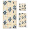 Haskirky Cute Daisy Striped Background 3 Piece Towel Set,Absorbent Soft Bath Towel Quick Dry Light Weight Hand and Washcloth Set for Gym Bathing Home Shower view 1
