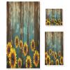 Haskirky Sunflower Wood Background 3 Piece Towel Set,Absorbent Soft Bath Towel Quick Dry Light Weight Hand and Washcloth Set for Gym Bathing Home Shower view 1