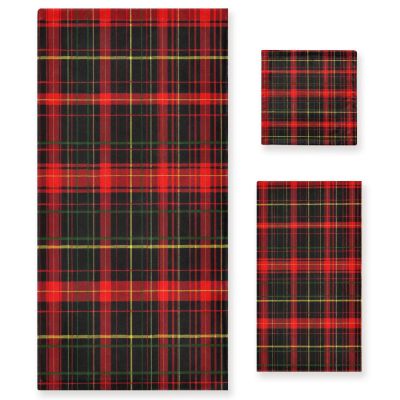 Haskirky Fashionable Buffalo Plaid 3 Piece Towel Set,Absorbent Soft Bath Towel Quick Dry Light Weight Hand and Washcloth Set for Gym Bathing Home Shower