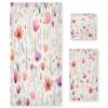 Haskirky Watercolor Flowers 3 Piece Towel Set,Absorbent Soft Bath Towel Quick Dry Light Weight Hand and Washcloth Set for Gym Bathing Home Shower view 1