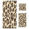 Haskirky Brown Leopard Dots 3 Piece Towel Set,Absorbent Soft Bath Towel Quick Dry Light Weight Hand and Washcloth Set for Gym Bathing Home Shower view 1