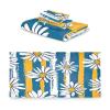 Haskirky Cute Daisy Striped Background 3 Piece Towel Set,Absorbent Soft Bath Towel Quick Dry Light Weight Hand and Washcloth Set for Gym Bathing Home Shower view 2