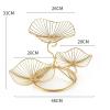 GLigeT Fruit Holder Creative Luxury Gold Iron Art Threetier 3 Tier Fruit Bowl Home Decor Coffee Table Drain Water Metal Fruit Basket Living Room Decoration Bread Basket view 2