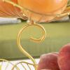GLigeT Fruit Holder Creative Luxury Gold Iron Art Threetier 3 Tier Fruit Bowl Home Decor Coffee Table Drain Water Metal Fruit Basket Living Room Decoration Bread Basket view 3
