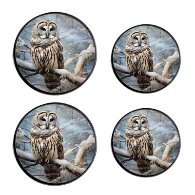 Owl Set of 4 Stove Burner Covers - Premium Round Electric Stove Range Protectors,8 IN & 10 IN