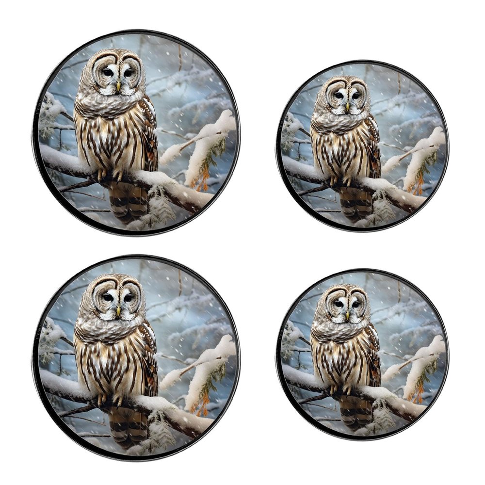 Owl Set of 4 Stove Burner Covers - Premium Round Electric Stove Range Protectors,8 IN & 10 IN