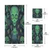 Haskirky Cute Aliens 3 Piece Towel Set,Absorbent Soft Bath Towel Quick Dry Light Weight Hand and Washcloth Set for Gym Bathing Home Shower view 3