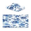 Haskirky Blue Flowers 3 Piece Towel Set,Absorbent Soft Bath Towel Quick Dry Light Weight Hand and Washcloth Set for Gym Bathing Home Shower view 2