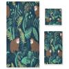 Haskirky Sloth Palm 3 Piece Towel Set,Absorbent Soft Bath Towel Quick Dry Light Weight Hand and Washcloth Set for Gym Bathing Home Shower view 1