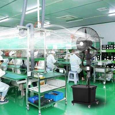 3-Speed Misting Fan Industrial Fan Height Adjustment 25.6in/30in Cooling Fan With 11 Gallon Tank For Patios Workshop Warehouse Industrial(30in)