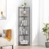 Wisuce Corner Shelf Stand - 5 Tier Black Bamboo Small Corner Bookshelf for Office Kitchen Bedroom Plant Stand Living Room Decor Small Space view 1