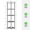 Wisuce Corner Shelf Stand - 5 Tier Black Bamboo Small Corner Bookshelf for Office Kitchen Bedroom Plant Stand Living Room Decor Small Space view 2