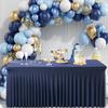 12 Pack Navy Blue Spandex Tablecloth for 6 Foot Rectangle Tables, Wrinkle Free Fitted Table Cloth Cover 6ft Blue Stretchy Tablecloths with Skirt for Parties Weddings Birthday Banquet Baby Shower view 4