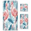 Haskirky Flamingo Palm 3 Piece Towel Set,Absorbent Soft Bath Towel Quick Dry Light Weight Hand and Washcloth Set for Gym Bathing Home Shower view 1