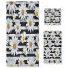 Haskirky Cute Daisy Striped Background 3 Piece Towel Set,Absorbent Soft Bath Towel Quick Dry Light Weight Hand and Washcloth Set for Gym Bathing Home Shower view 1