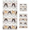 Haskirky Cute Cats 3 Piece Towel Set,Absorbent Soft Bath Towel Quick Dry Light Weight Hand and Washcloth Set for Gym Bathing Home Shower view 1