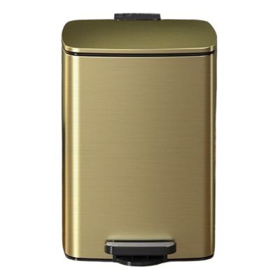 LICONG-2019 Trash Can 20/30 Liter Brushed Stainless Steel Trash Can, Square Pedal Recycle Bin with Lid and Inner Buckets, Hands-Free Steel Step Garbage Can for Home Office Garbage Can(Gold,30L)