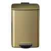 LICONG-2019 Trash Can 20/30 Liter Brushed Stainless Steel Trash Can, Square Pedal Recycle Bin with Lid and Inner Buckets, Hands-Free Steel Step Garbage Can for Home Office Garbage Can(Gold,30L) view 1