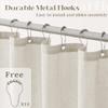 DUKIYO Extra Long Linen Shower Curtain 84 Inch Long Neutral Greige Tan Bath Shower Curtain Set with Hooks XLong Tall Country Farmhouse Boho Drapes for Bathroom, Greyish Beige, 72x84 Drapes view 4