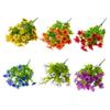 Artificial Faux Plants Flowers Outdoor Spring Summer Decoration, 6 Bundles Faux Silk Flower Mix Daisy Eucalyptus,UV Resistant Plastic Plants & Flowers for Garden Home Pot Planters Decor (6, Mix) view 1