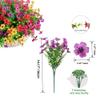 Artificial Faux Plants Flowers Outdoor Spring Summer Decoration, 6 Bundles Faux Silk Flower Mix Daisy Eucalyptus,UV Resistant Plastic Plants & Flowers for Garden Home Pot Planters Decor (6, Mix) view 2