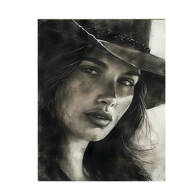 11x14 Western Wall Art Canvas Print (Calinda Cowgirl)