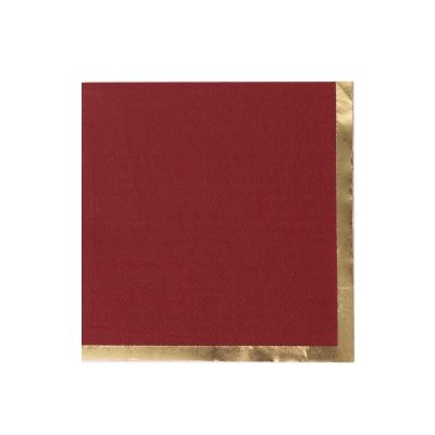 50 Burgundy Disposable 2 Ply Soft Dinner Cocktail Paper Napkins Gold Foil Edge Party Events Reception Catering Home Tableware Supplies