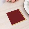 50 Burgundy Disposable 2 Ply Soft Dinner Cocktail Paper Napkins Gold Foil Edge Party Events Reception Catering Home Tableware Supplies view 2