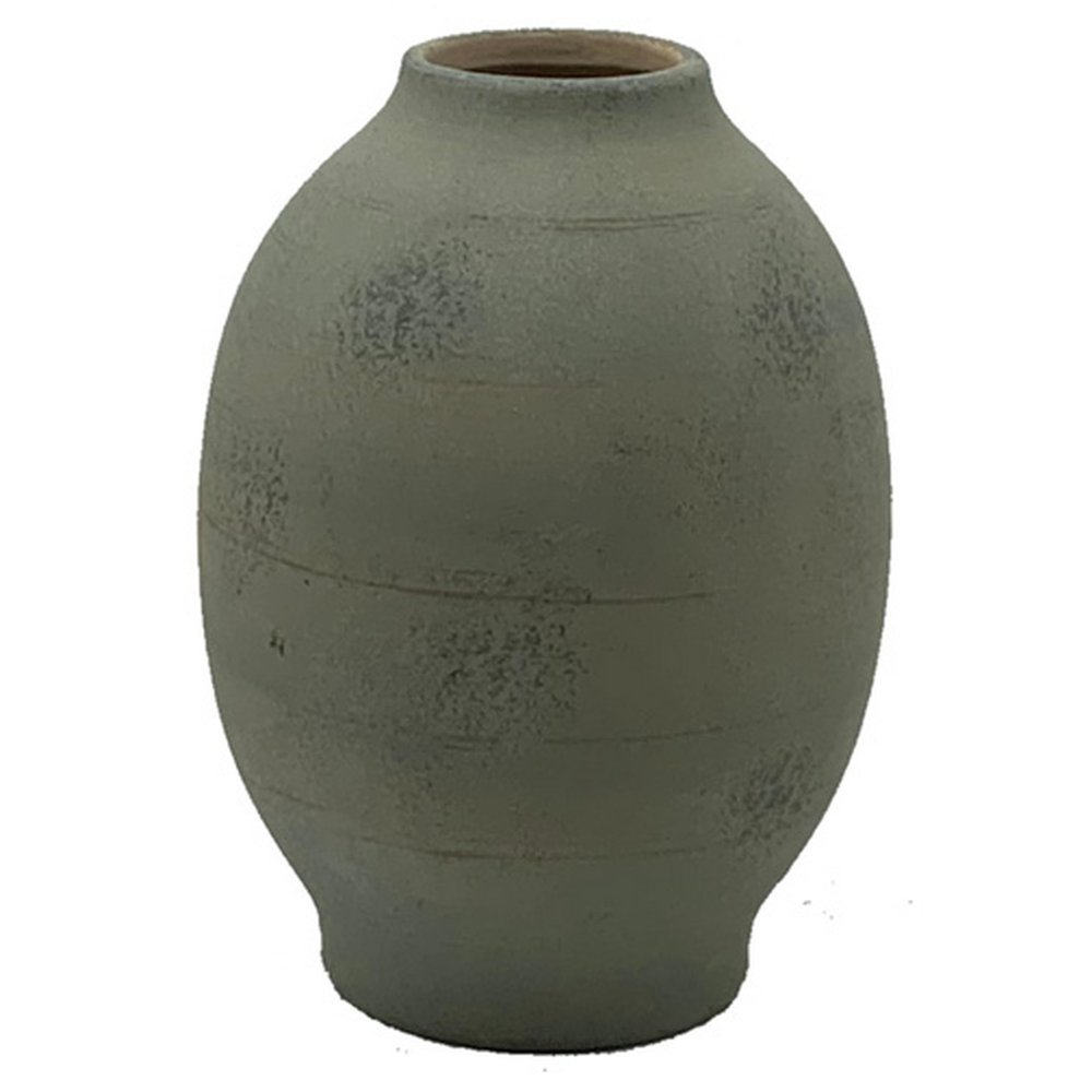 Benjara Col Home Decor Flower Vase, Traditional Urn Shape, Dark Green Ceramic