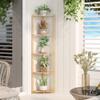 Wisuce Corner Shelf Stand - 5 Tier Natural Bamboo Small Corner Bookshelf for Office Kitchen Bedroom Plant Stand Living Room Decor Small Space view 1