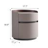Delucuption Wood Nightstand with 1 Large Drawer and 1 Small Drawer Bedside Table Round Night Stand Modern Simplicity Saddle Leather End Table Durable Convenient for Bedroom and Living Room view 2