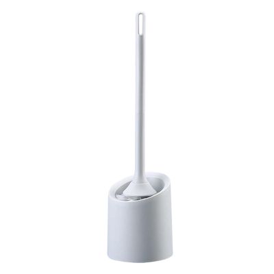 JEXUUD Toilet Brush Holder Toilet Brush with Long Handle Hanging on The Wall Bathroom Wall Hanging Household Fur Cleaning Kit Strong Cleaning Power Toilet Bowl Brush Toilet Brush Holders(Gris)