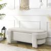Geelife Linen Fabric Upholstered Bench with Large Storage Space for Living Room, Entryway, Bedroom view 1