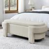 Geelife Linen Fabric Upholstered Bench with Large Storage Space for Living Room, Entryway, Bedroom view 4