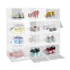 GXFCHYL 12 Pack Shoe Storage Box Acrylic Stackable Shoe Containers Display Case Boot Display Case Sneaker Storage Case (Front Door, Clear) view 2