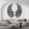 Angel Wings Metal Wall Art - Large Feather Wings Wall Sculpture, Home Decor for Living Room - Housewarming Gift (Gold, 25"x48"|63x121cm) view 2