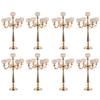8Pack Gold Candelabra Centerpiece for Wedding,5 Arm Crystal Floor Candlestick Holders for Table Crystal Candelabra Candle Holder for Party,Birthday, Palace Themed Centerpieces view 1