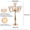8Pack Gold Candelabra Centerpiece for Wedding,5 Arm Crystal Floor Candlestick Holders for Table Crystal Candelabra Candle Holder for Party,Birthday, Palace Themed Centerpieces view 2
