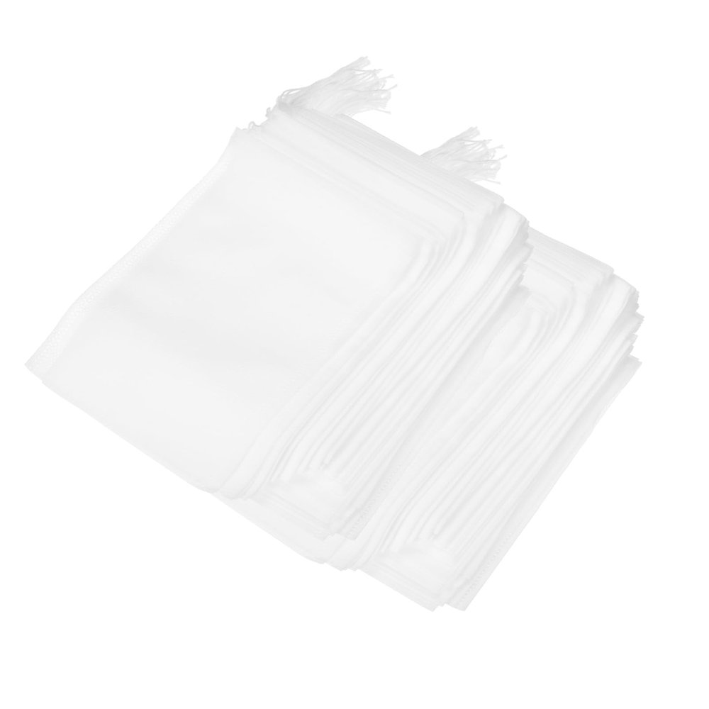 uxcell 200 Pcs Disposable Tea Bags for Loose Leaf Tea, Tea Filter Bags Non Woven Fabric Empty Tea Bags Drawstring Seal Filter Tea Bags for Loose Leaf Tea (5.9 x 3.9inch)
