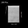 uxcell 200 Pcs Disposable Tea Bags for Loose Leaf Tea, Tea Filter Bags Non Woven Fabric Empty Tea Bags Drawstring Seal Filter Tea Bags for Loose Leaf Tea (5.9 x 3.9inch) view 2